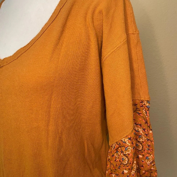 ANTHROPOLOGIE Annette Thermal Waffle Knit/Floral Top - Small - Picture 5 of 8